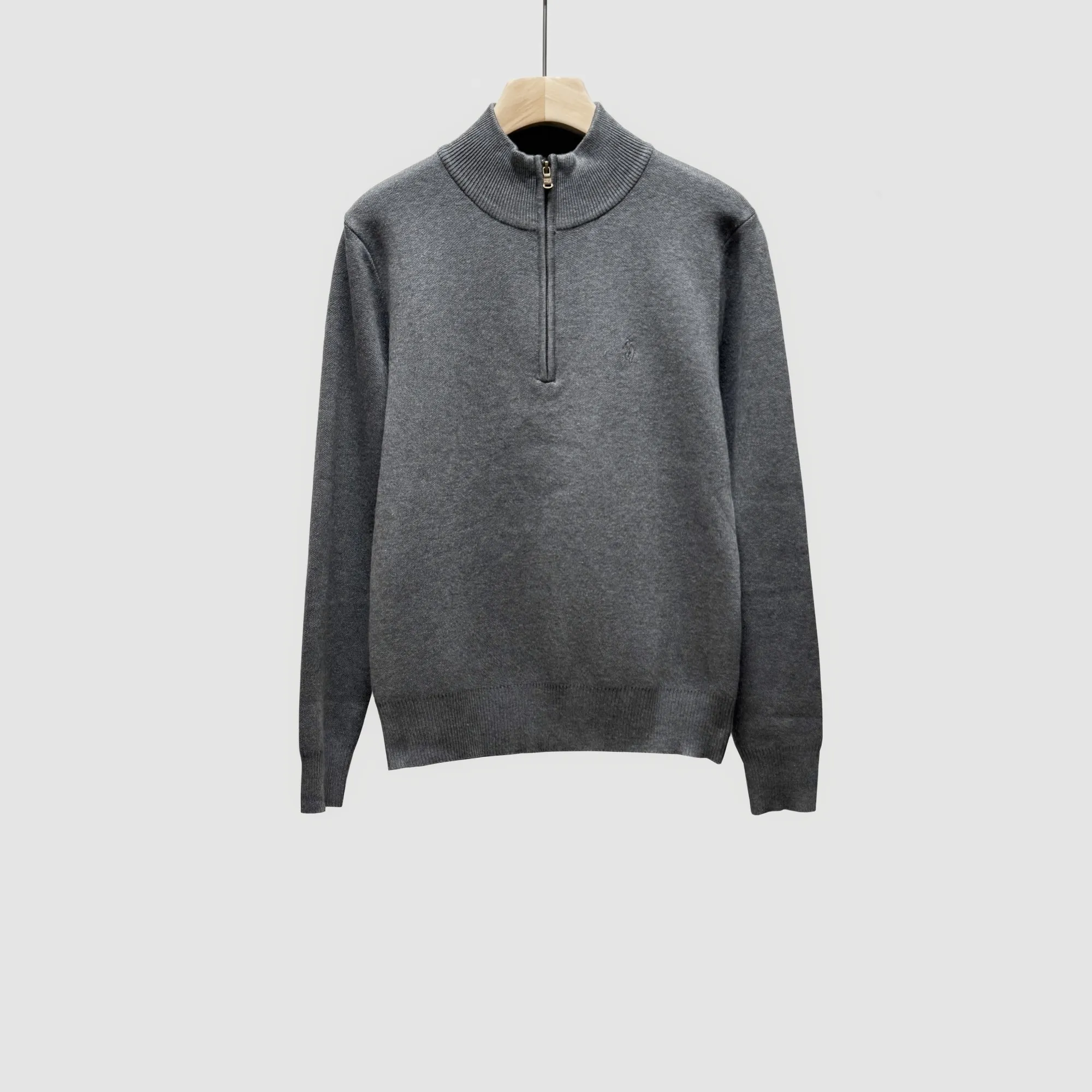 P260 Ralph Lauren half-pull stand-up collar sweater and sweater Color: Black Gray Treasure Size: S-XXL 1:1 same style, model number (RL15745)